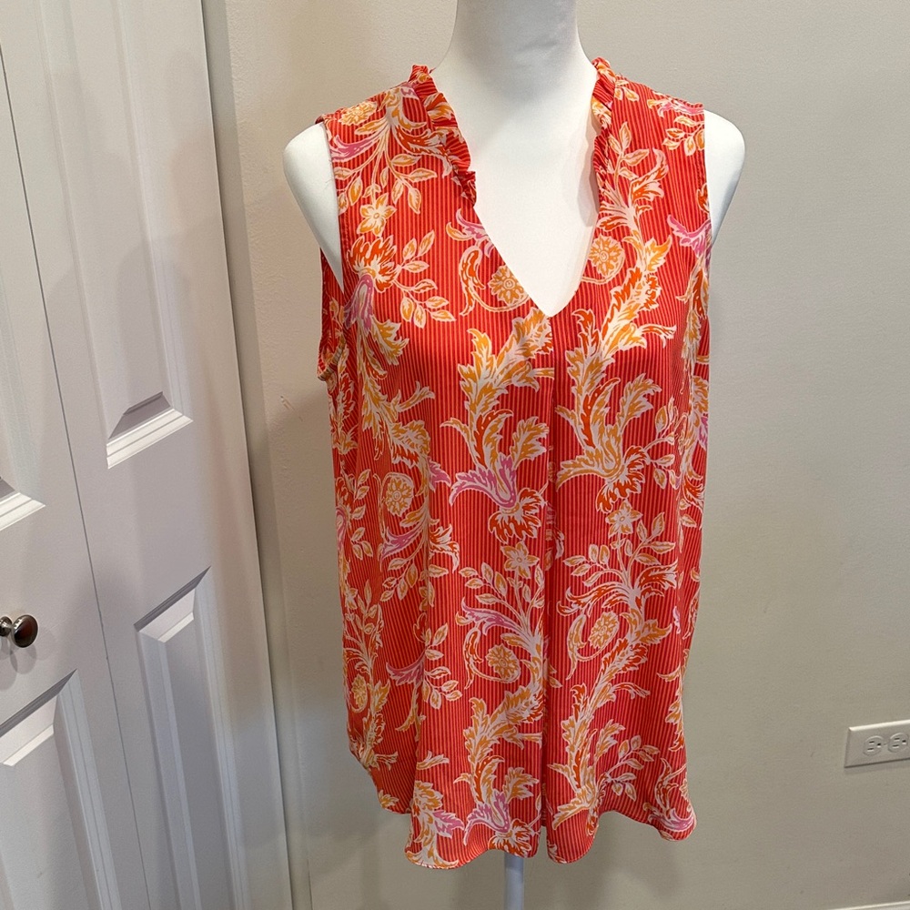 Rose & Olive Red and Yellow Floral Blouse